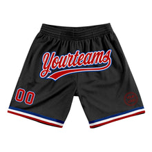 Load image into Gallery viewer, Custom Black Red-Royal Authentic Throwback Basketball Shorts