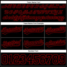 Load image into Gallery viewer, Custom Black Red Authentic Throwback Basketball Shorts