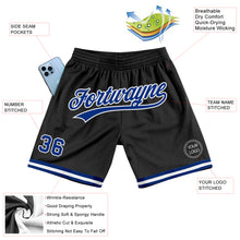 Load image into Gallery viewer, Custom Black Royal-White Authentic Throwback Basketball Shorts
