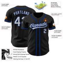Load image into Gallery viewer, Custom Black Gray Pinstripe Gray-Royal Authentic Baseball Jersey