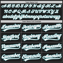 Load image into Gallery viewer, Custom Black Teal Pinstripe White-Gray Authentic Baseball Jersey