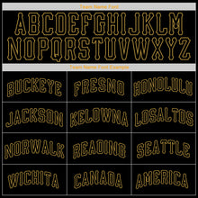 Load image into Gallery viewer, Custom Black Old Gold Authentic Baseball Jersey