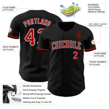 Load image into Gallery viewer, Custom Black Red-White Authentic Baseball Jersey