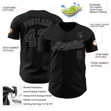 Load image into Gallery viewer, Custom Black Steel Gray Authentic Baseball Jersey