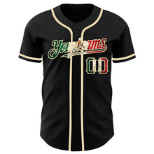 Load image into Gallery viewer, Custom Black Vintage Mexican Flag-City Cream Authentic Baseball Jersey