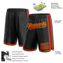 Load image into Gallery viewer, Custom Black Red-Gold Authentic Basketball Shorts