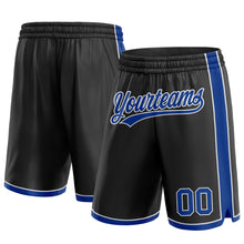 Load image into Gallery viewer, Custom Black Royal-White Authentic Basketball Shorts