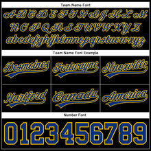 Load image into Gallery viewer, Custom Black Royal-Yellow Authentic Basketball Shorts