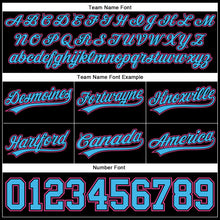 Load image into Gallery viewer, Custom Black Sky Blue-Pink Authentic Basketball Shorts