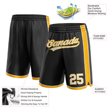 Load image into Gallery viewer, Custom Black White-Gold Authentic Basketball Shorts
