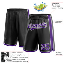 Load image into Gallery viewer, Custom Black Purple-White Authentic Basketball Shorts