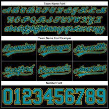 Load image into Gallery viewer, Custom Black Teal-Yellow Authentic Basketball Shorts