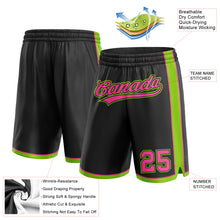 Load image into Gallery viewer, Custom Black Pink-Neon Green Authentic Basketball Shorts