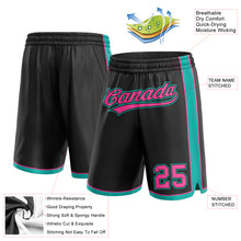Load image into Gallery viewer, Custom Black Pink-Aqua Authentic Basketball Shorts