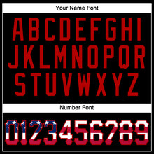 Load image into Gallery viewer, Custom Black USA Flag-Red Performance T-Shirt