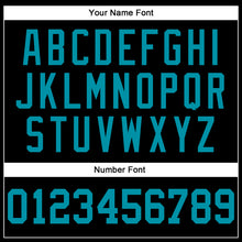 Load image into Gallery viewer, Custom Black Teal Authentic Throwback Basketball Jersey