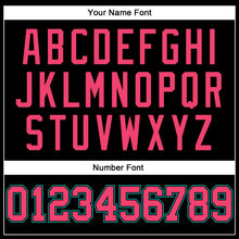 Load image into Gallery viewer, Custom Black Neon Pink-Aqua Authentic Throwback Basketball Jersey