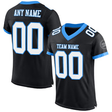 Load image into Gallery viewer, Custom Black White-Powder Blue Mesh Authentic Football Jersey