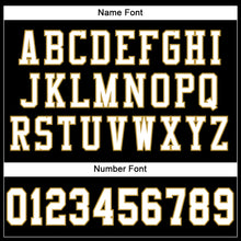 Load image into Gallery viewer, Custom Black White-Old Gold Mesh Authentic Football Jersey