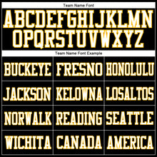 Load image into Gallery viewer, Custom Black White-Gold Mesh Authentic Football Jersey