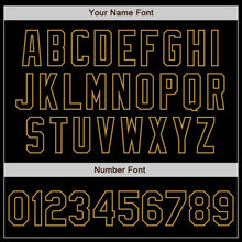 Load image into Gallery viewer, Custom Black Old Gold Authentic Baseball Jersey