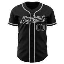 Load image into Gallery viewer, Custom Black Gray Authentic Baseball Jersey