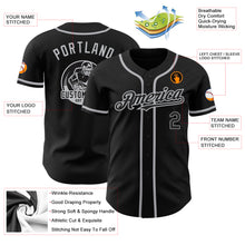 Load image into Gallery viewer, Custom Black Gray Authentic Baseball Jersey