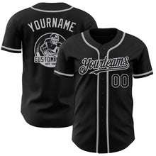 Load image into Gallery viewer, Custom Black Gray Authentic Baseball Jersey