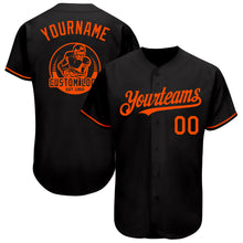 Load image into Gallery viewer, Custom Black Orange Authentic Baseball Jersey