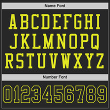 Load image into Gallery viewer, Custom Black Neon Yellow Mesh Authentic Football Jersey
