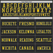 Load image into Gallery viewer, Custom Black Royal-Yellow Mesh Authentic Football Jersey