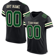 Load image into Gallery viewer, Custom Black Green-Cream Mesh Authentic Football Jersey
