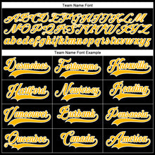 Load image into Gallery viewer, Custom Black Gold-White Hockey Lace Neck Jersey