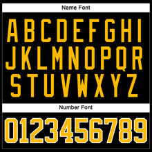 Load image into Gallery viewer, Custom Black Gold-White Hockey Lace Neck Jersey