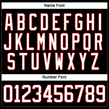 Load image into Gallery viewer, Custom Black White-Red Hockey Lace Neck Jersey