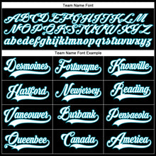 Load image into Gallery viewer, Custom Black White-Teal Hockey Lace Neck Jersey