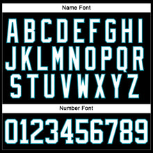Load image into Gallery viewer, Custom Black White-Teal Hockey Lace Neck Jersey
