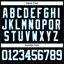 Load image into Gallery viewer, Custom Black White-Sky Blue Hockey Lace Neck Jersey