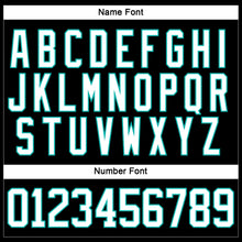 Load image into Gallery viewer, Custom Black White-Aqua Hockey Lace Neck Jersey