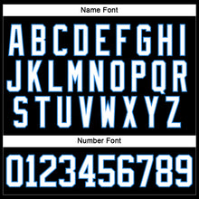 Load image into Gallery viewer, Custom Black White-Powder Blue Hockey Lace Neck Jersey