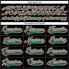 Load image into Gallery viewer, Custom Black Kelly Green-Red Hockey Lace Neck Jersey
