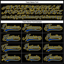 Load image into Gallery viewer, Custom Black Royal-Yellow Hockey Lace Neck Jersey
