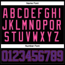 Load image into Gallery viewer, Custom Black Purple-Pink Hockey Lace Neck Jersey