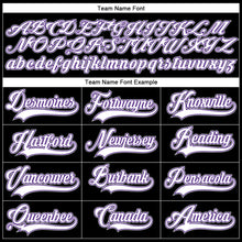 Load image into Gallery viewer, Custom Black White Purple-Gray Hockey Lace Neck Jersey