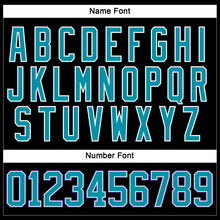 Load image into Gallery viewer, Custom Black Teal-White Hockey Lace Neck Jersey