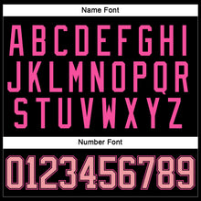 Load image into Gallery viewer, Custom Black Medium Pink-Pink Hockey Lace Neck Jersey