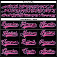 Load image into Gallery viewer, Custom Black Pink-Light Blue Hockey Lace Neck Jersey