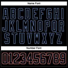 Load image into Gallery viewer, Custom Black Powder Blue-Orange Hockey Lace Neck Jersey