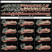 Load image into Gallery viewer, Custom Black Vintage USA Flag Cream-Crimson Hockey Lace Neck Jersey