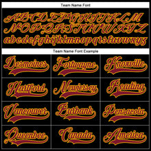 Load image into Gallery viewer, Custom Black Crimson-Gold Hockey Lace Neck Jersey
